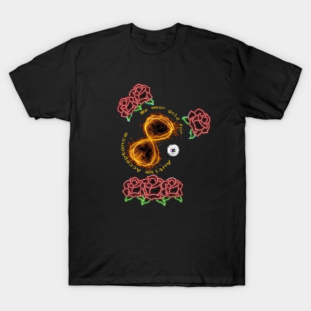 Roses Light Up for Autism Acceptance T-Shirt by Fierceautie